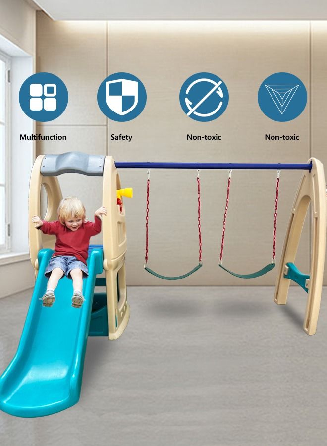 Plastic Children Game Slide With Swing Set For Indoor Outdoor Playground
