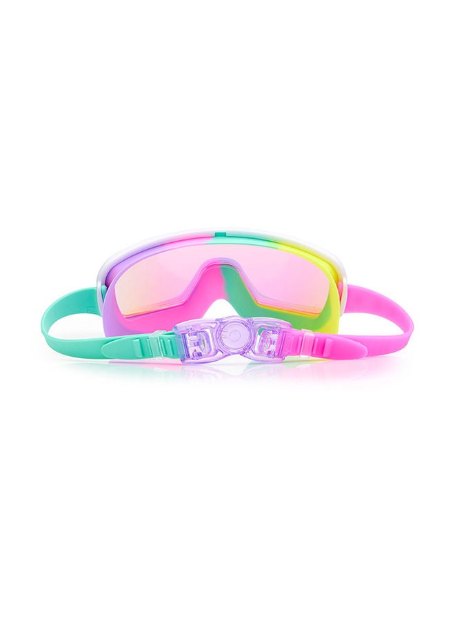 Pseudo Swirl Chromatic Kids Swimming Goggles - Ages 5+ - Anti Fog, No Leak, Non Slip, UV Protection - Hard Travel Case - Lead and Latex Free