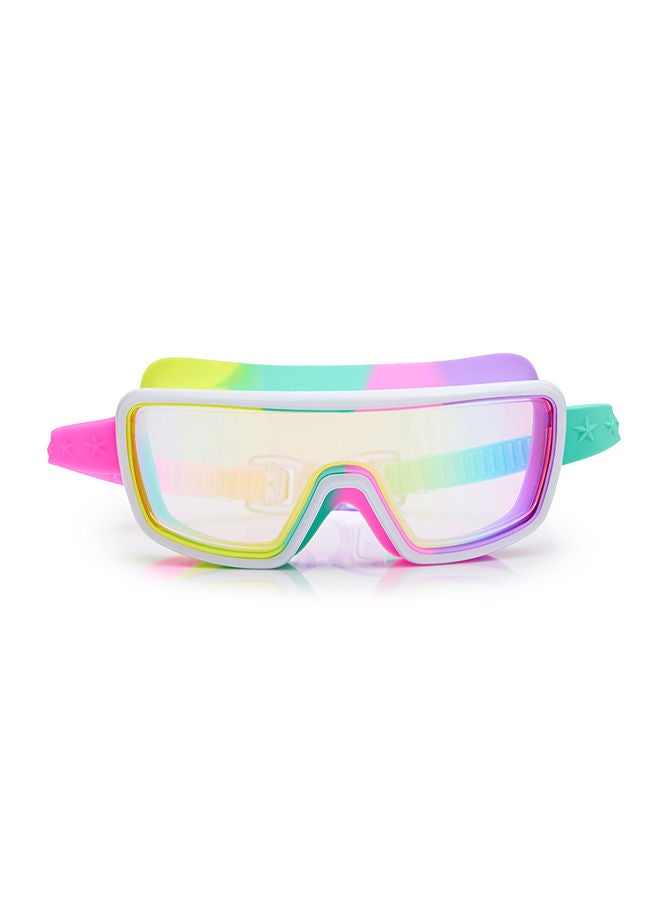 Pseudo Swirl Chromatic Kids Swimming Goggles - Ages 5+ - Anti Fog, No Leak, Non Slip, UV Protection - Hard Travel Case - Lead and Latex Free