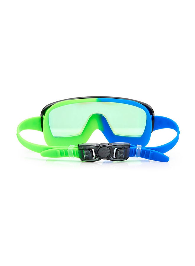Cyborg Cyan Prismatic Kids Swimming Goggles - Ages 5+ - Anti Fog, No Leak, Non Slip, UV Protection - Hard Travel Case - Lead and Latex Free