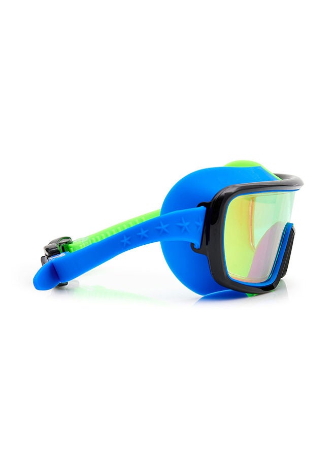 Cyborg Cyan Prismatic Kids Swimming Goggles - Ages 5+ - Anti Fog, No Leak, Non Slip, UV Protection - Hard Travel Case - Lead and Latex Free
