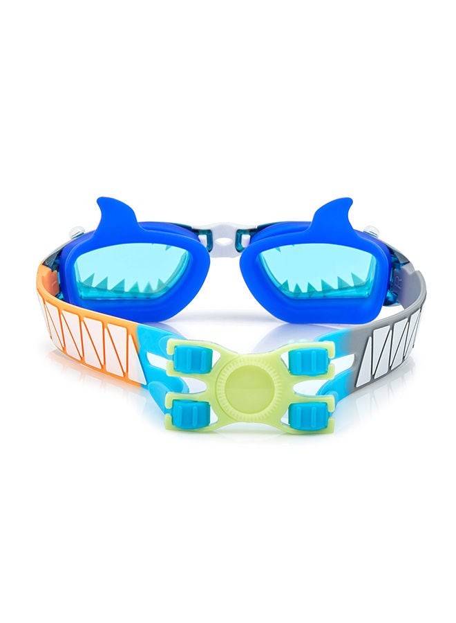 Small Bite Jawsome Jr. Kids Swimming Goggles - Ages 3+ - Anti Fog, No Leak, Non Slip, UV Protection - Hard Travel Case - Lead and Latex Free