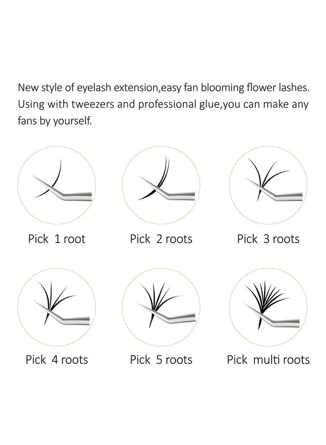 Self Blooming Lash Extensions 0.05mm D Curl 8-15mm Mixed Tray Fast Auto Self Fanning Flowering Easy Volume Fan Lashes 2D~10D Easy Volume Lash Extensions (0.05 D 8-15 Mix Length)