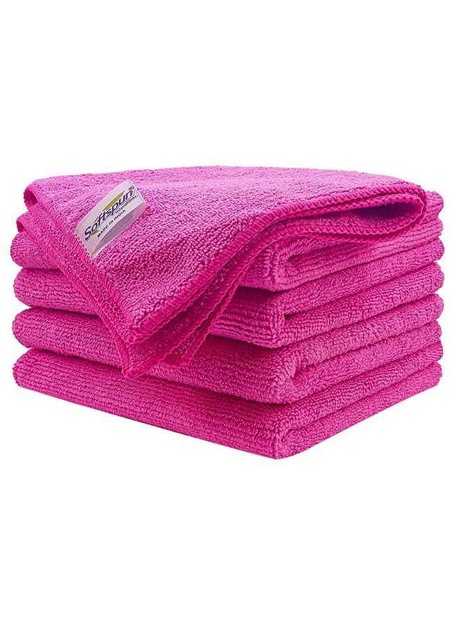 Microfiber Hair & Face Care Towel Set Of 5 Piece 40X60 Cms 340 Gsm (Pink). Super Soft & Comfortable Quick Drying Ultra Absorbent In Large Size.