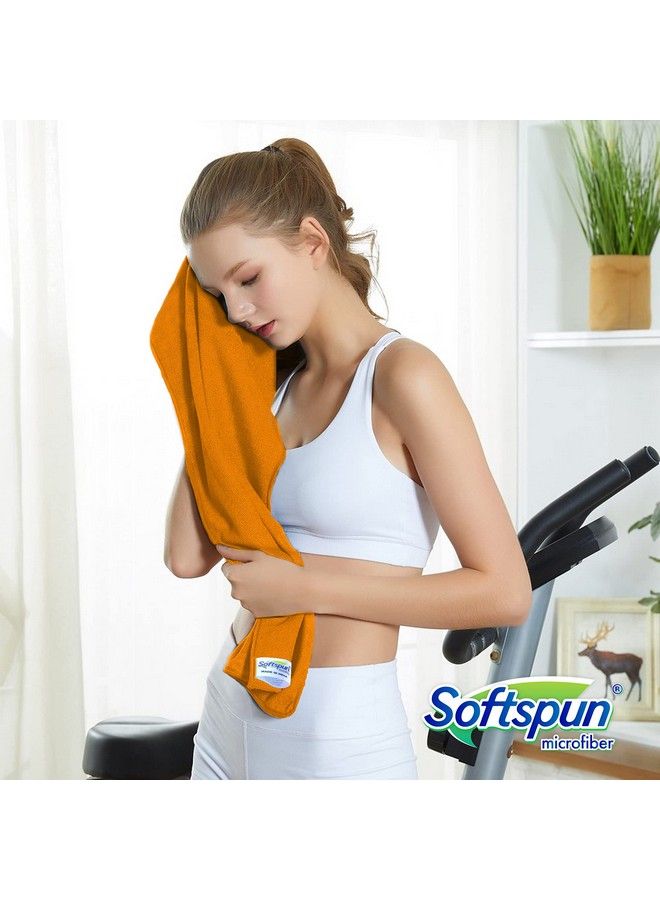 Microfiber Hair & Face Care Towel Set Of 4 Piece 40X60 Cms 340 Gsm (Orange). Super Soft & Comfortable Quick Drying Ultra Absorbent In Large Size.