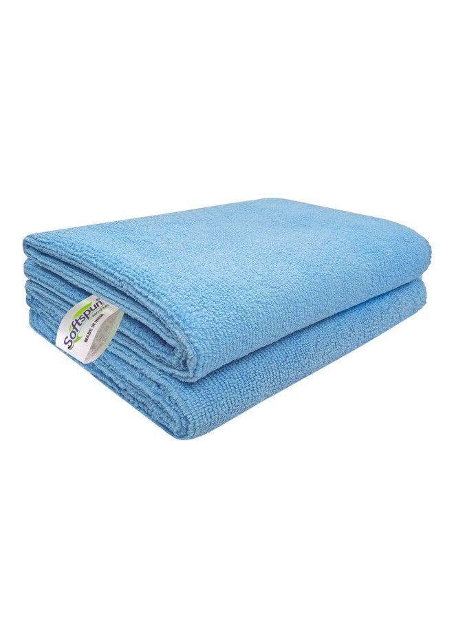 Microfiber Ultra Fast Drying Hand & Face Towel Cloth 40X40 Cms 2 Pcs (Sky Blue)