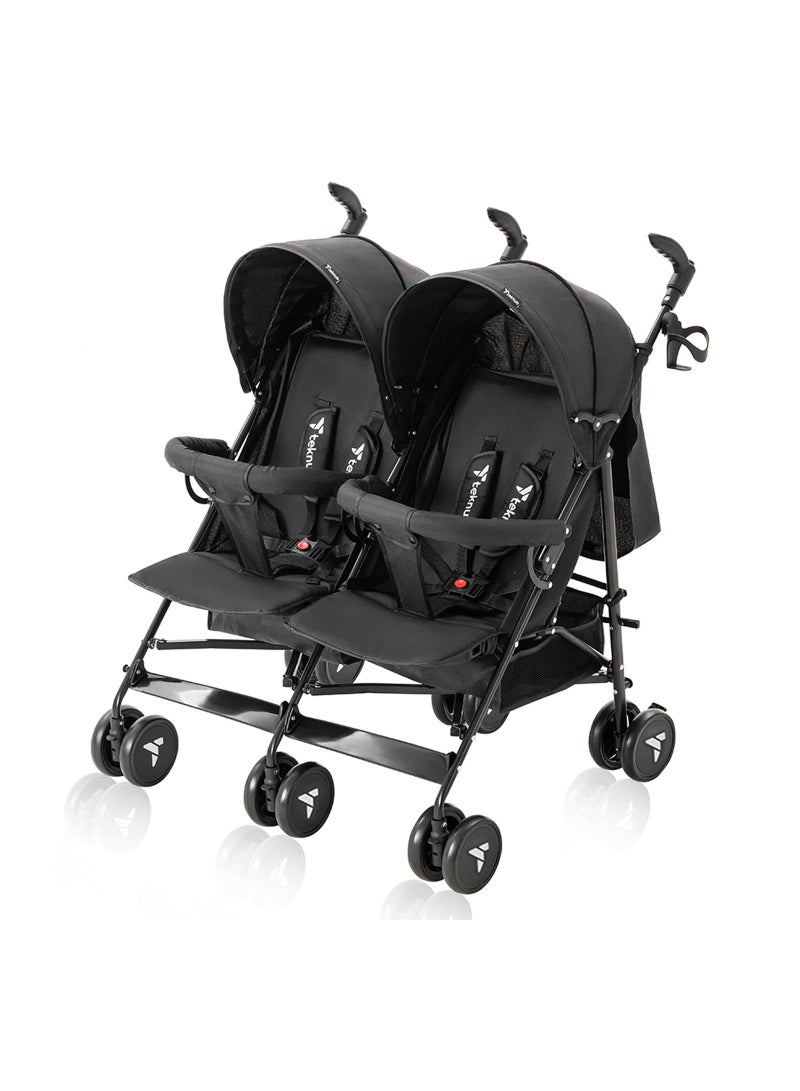 Lightweight Baby Twin Stroller Fellow, Easy To Maneuver - Black