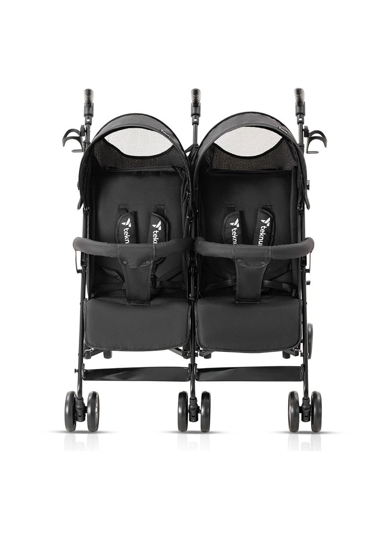 Lightweight Baby Twin Stroller Fellow, Easy To Maneuver - Black