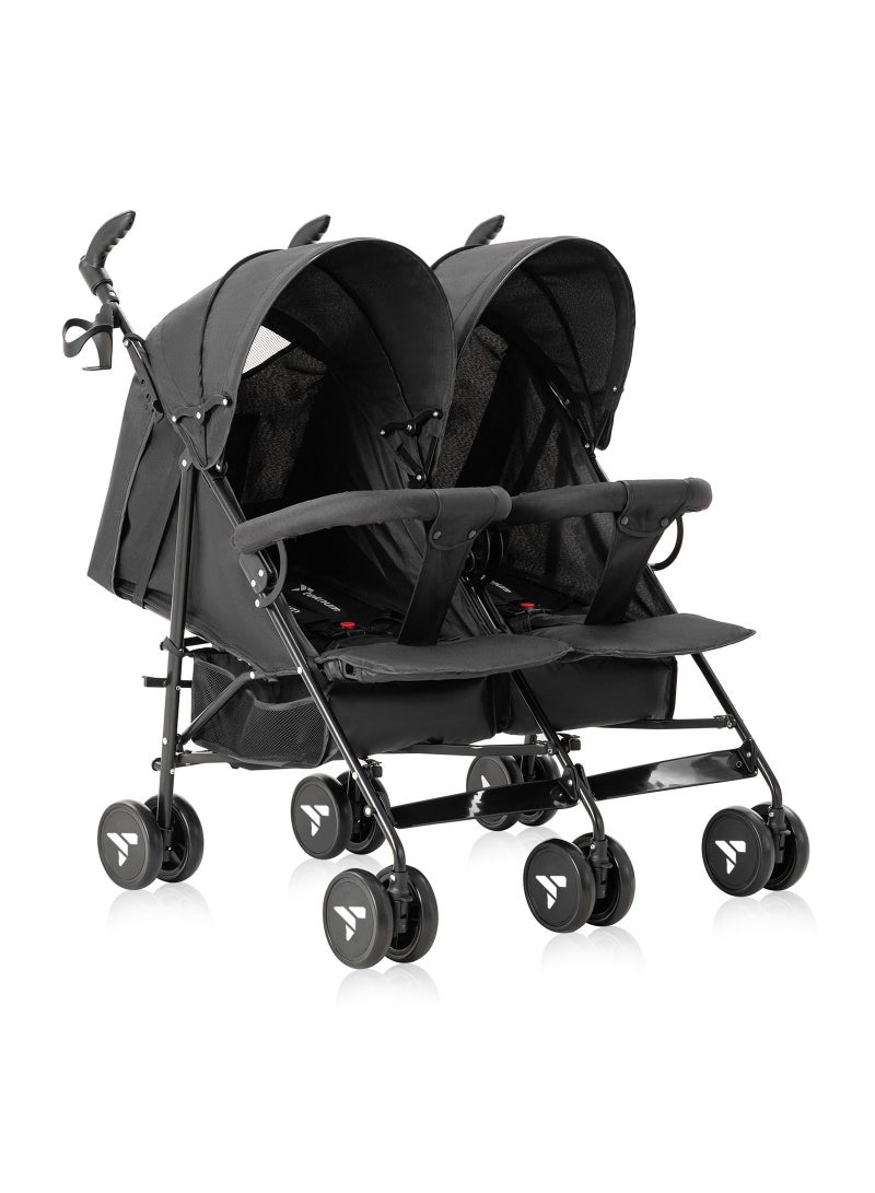 Lightweight Baby Twin Stroller Fellow, Easy To Maneuver - Black