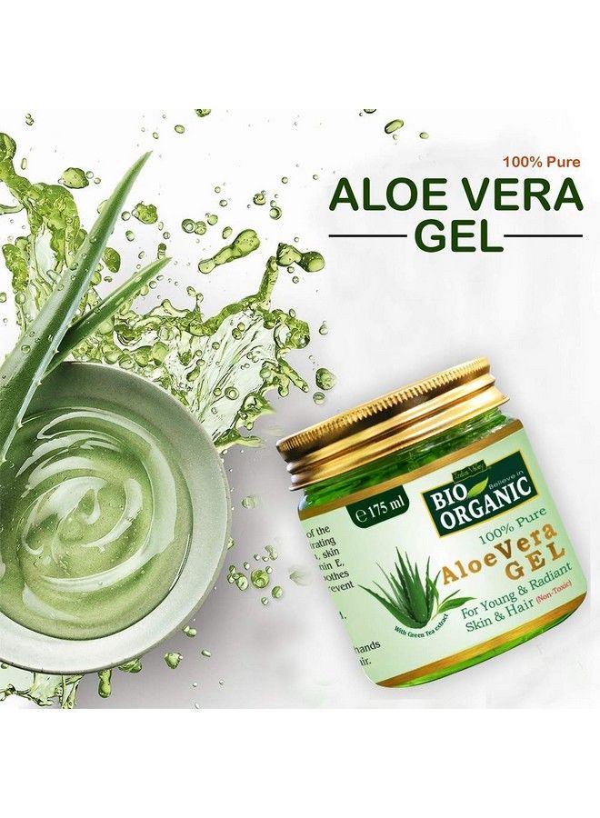 Bio Organic Nontoxic Aloe Vera Gel & Hair Reborn Gel For Acne Scars Glowing & Radiant Skin Treatment (175+175=350G)