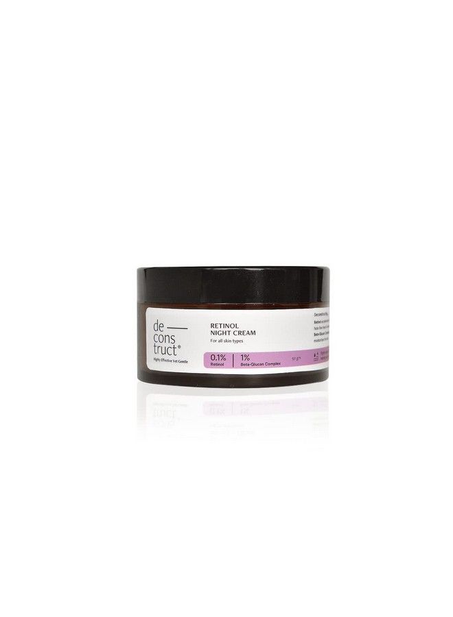 Retinol Night Cream 0.1% Retinol + 1% Betaglucan Complex ; Antiaging Night Cream For Fine Lines And Wrinkles ; 50 Gm