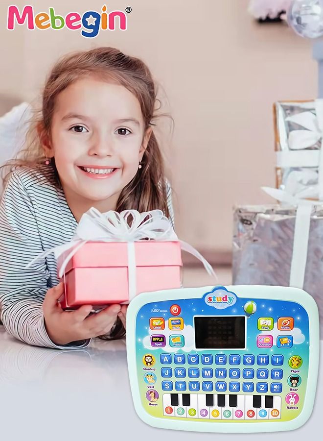 Kids Tablet Learning Machine Pad Toy with A-to-Z Alphabet and 1-to-10 Numbers, Early Education Intelligent Story Machine, Multifunctional Learning Tablet with Music, 3 AA Batteries Required(Not Included), Ideal Gift for Kids Aged 3+