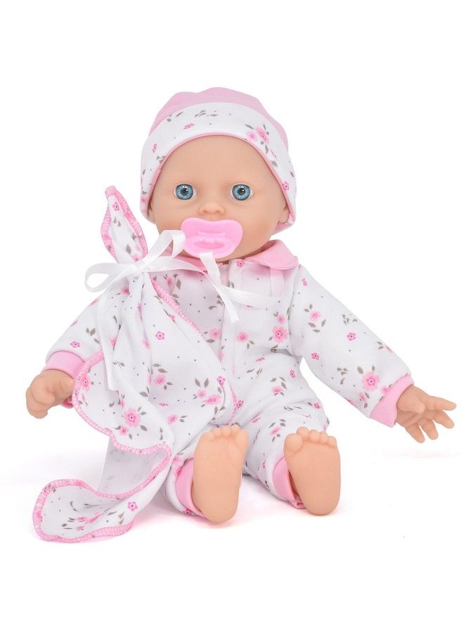 12 Inch Soft Body Baby Doll In Gift Box Baby Doll With Pacifier Blanket And Pink Floral Clothes