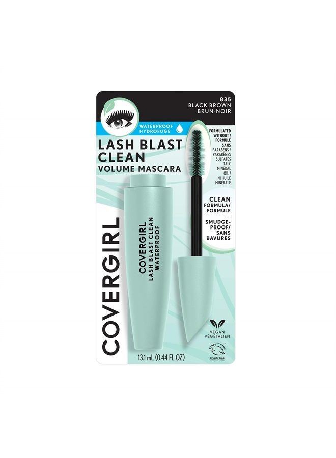 Lash Blast Clean Waterproof Mascara, Black Brown