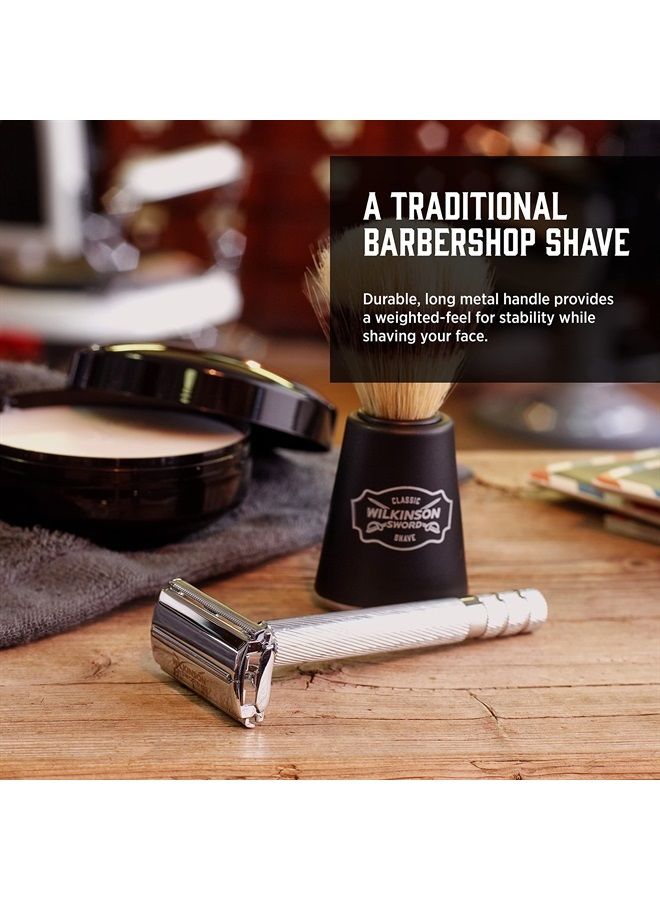 Double Edge Razor for Men With 5 Double Edge Razor Blades Refills