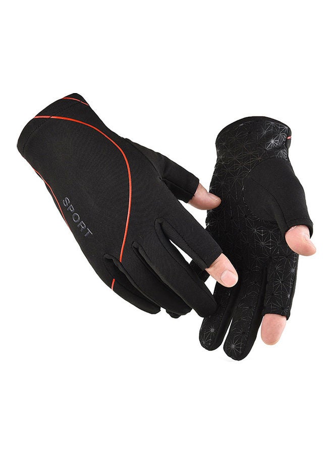Unisex Soft Anti-slip Elastic Open Fingers Writing Gloves Outdoor Skiing Mitten 0.045kg