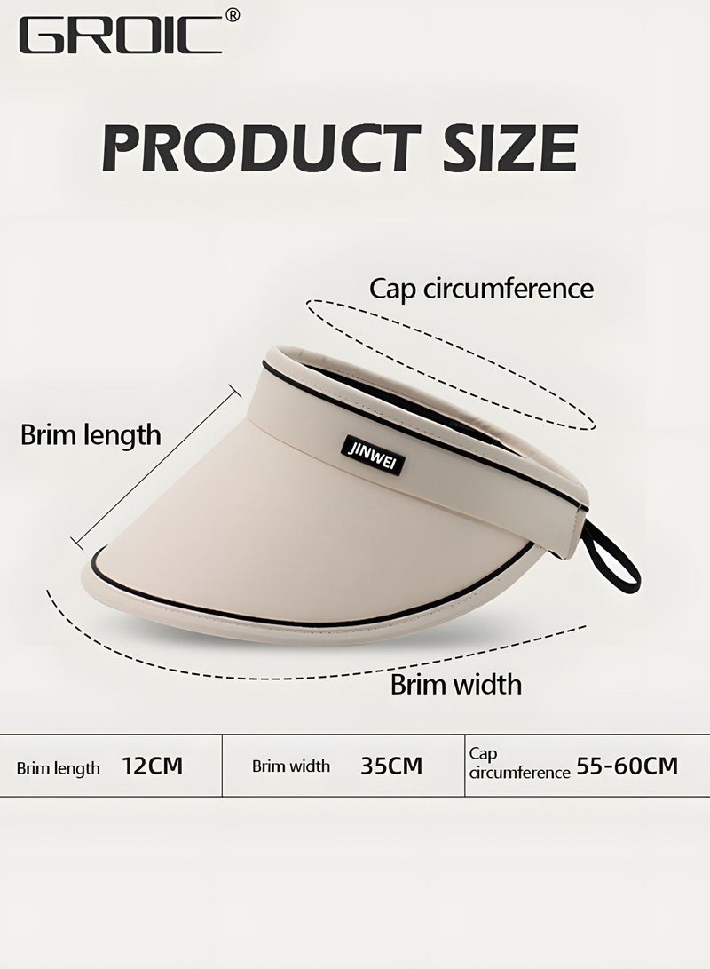 Sun Visor Hat for Women with Wide Brim UV Protection Wide Brim Golf Visor Cap Tennis Running Sunshade Hat,Outdoor Sports Accessories