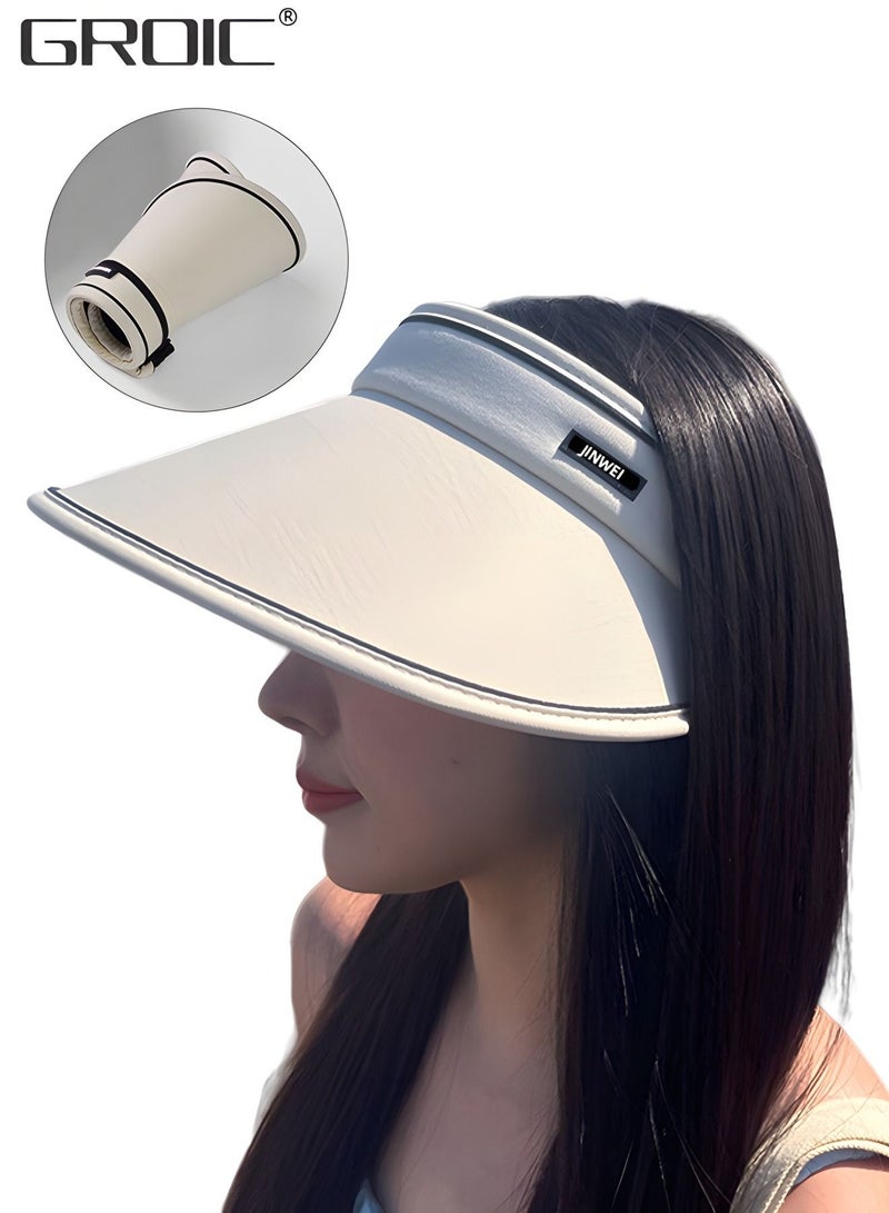 Sun Visor Hat for Women with Wide Brim UV Protection Wide Brim Golf Visor Cap Tennis Running Sunshade Hat,Outdoor Sports Accessories