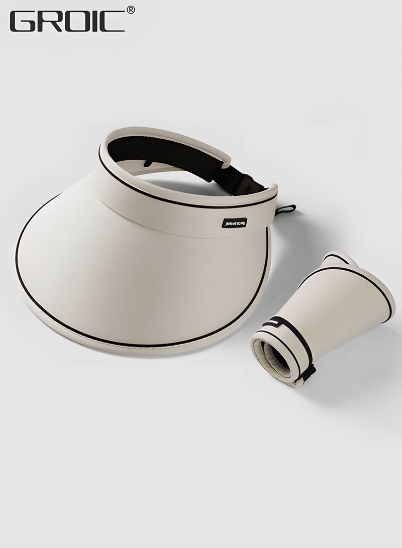 Sun Visor Hat for Women with Wide Brim UV Protection Wide Brim Golf Visor Cap Tennis Running Sunshade Hat,Outdoor Sports Accessories