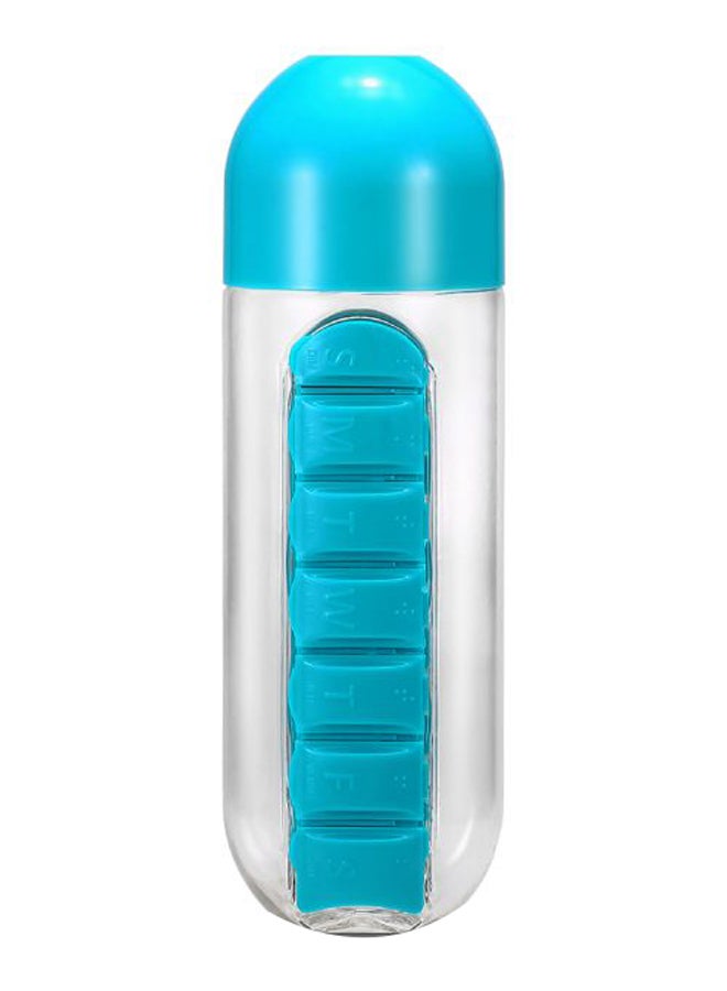 Portable Water Bottle With Pill Grids 600ml