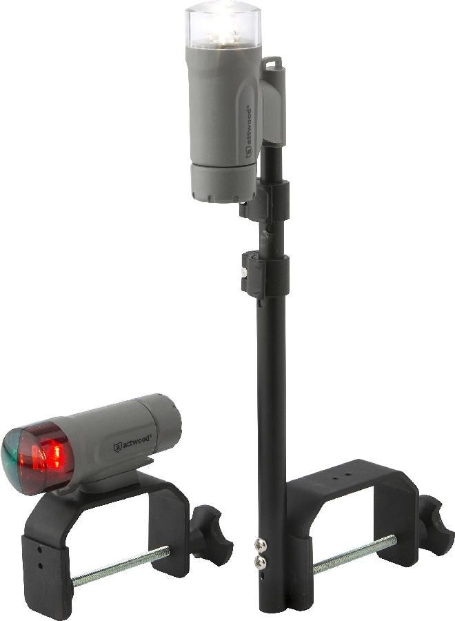 14190-7 Water-Resistant Portable Clamp-On Led Light Kit With Marine Gray Finish