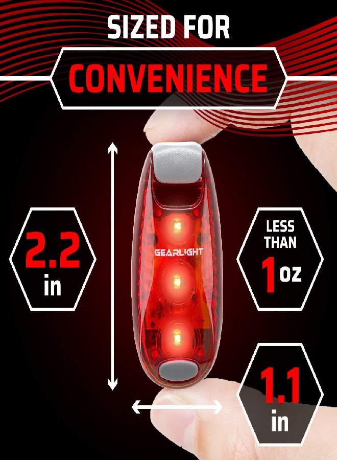 GearLight S1 LED Safety Lights Bike Taillights - Clip-On for Boat, Bike, Dog & Runners - Red, Green - Pocket-Sized, Compact, Portable (Pack of 4)