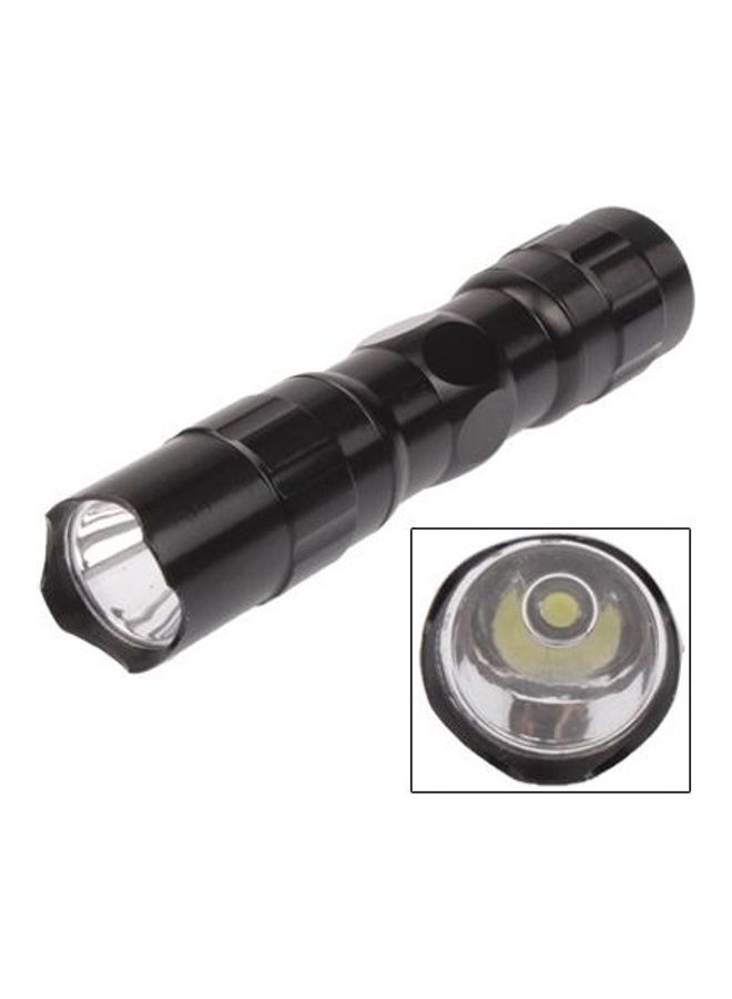 3W LED Mini Flashlight Torch Lamp with Strap Black