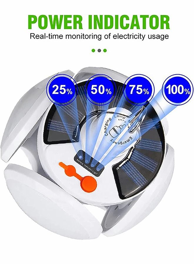 Solar Camping Light with LED Lantern with USB，Remote Control Portable Tent Lamp with Hanging Hook，Folding Football Bulbs Rechargeable Light with Cable for Camping, Outdoor, Tent, car