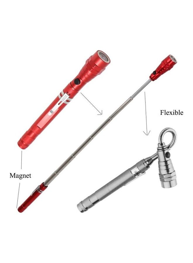 2-Piece 1W Flexible Magnet Camping Telescopic Head Flashlight
