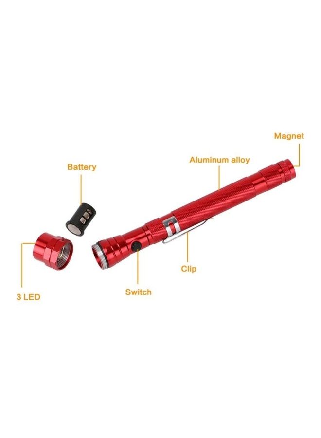 2-Piece 1W Flexible Magnet Camping Telescopic Head Flashlight