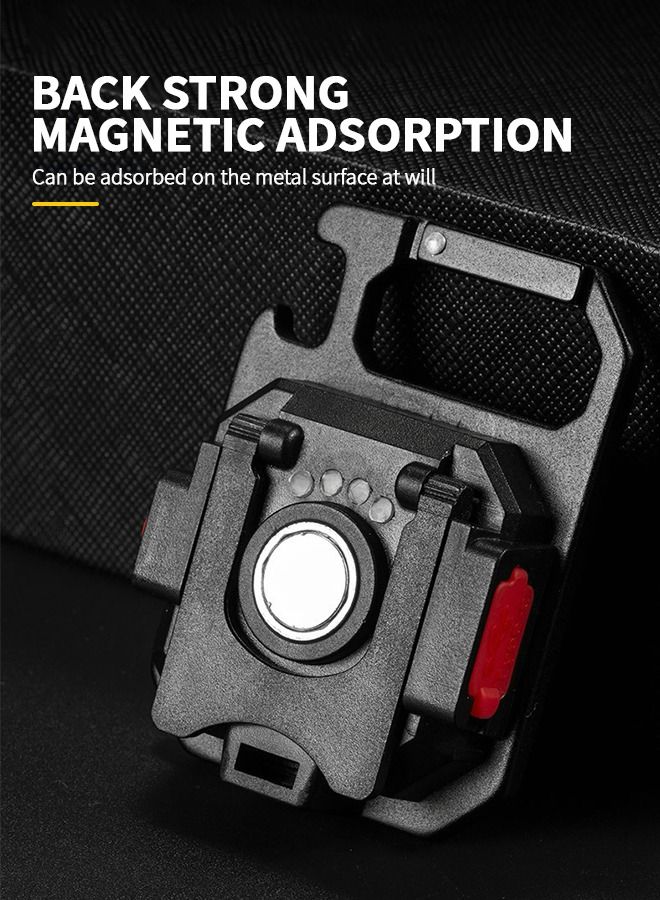 LED COB Flashlight, Keychain Light with Stand, 500 Lumen Rechargeable Keychain Flashlights, 7 Light Modes Portable Pocket Light with Folding Bracket Bottle Opener for Camping, Emergency, Fishing