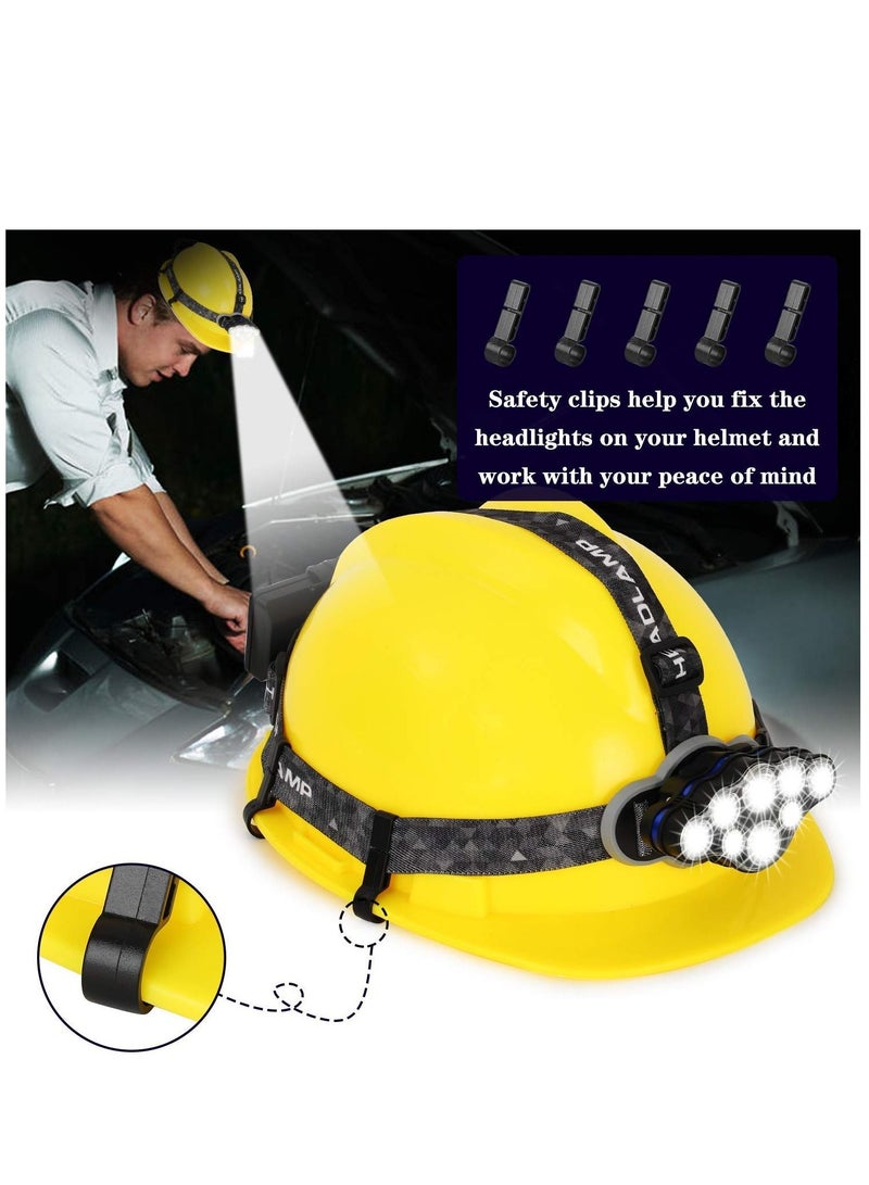 Head Torch Super Bright Headlight 18000 Lumens 8 LED 8 Modes Headlamp Rechargeable Waterproof with Red Flash Light Head Torch for Camping Fishing Running