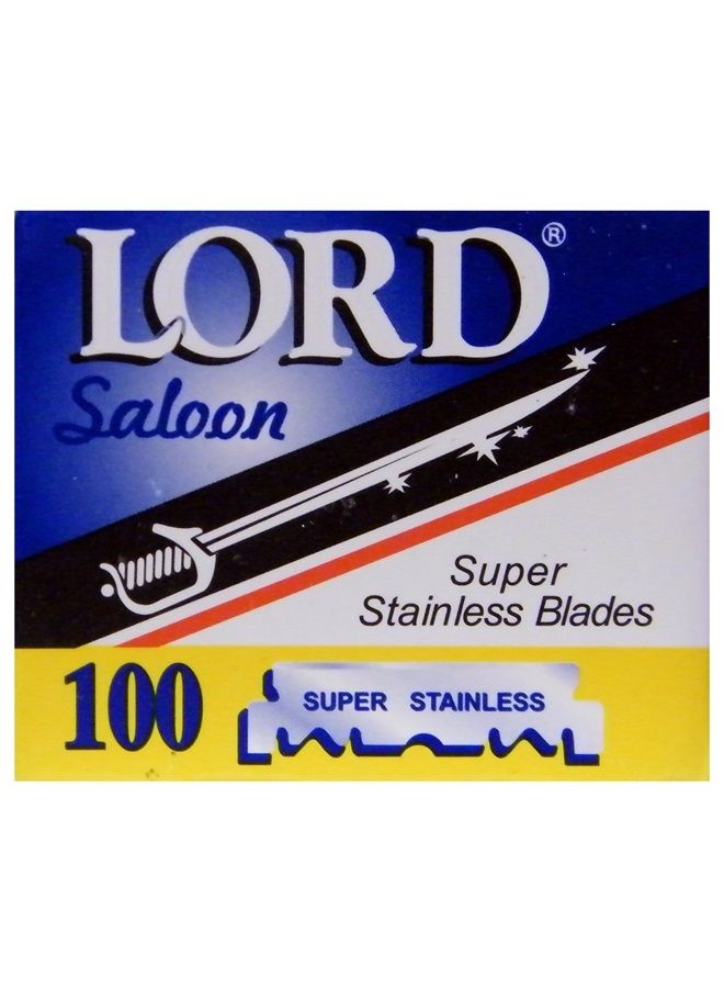 100 Lord Razor Blades Super Stainless Single Edge for Barbers