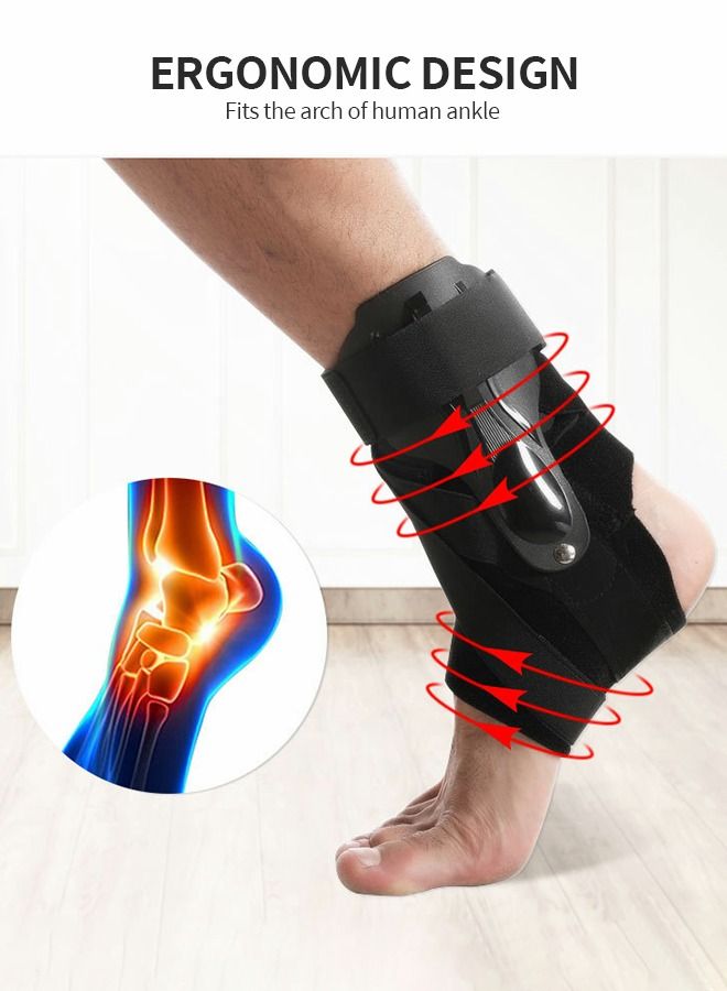 Ankle Brace, Ankle Stabilization Support, Ankle Sprain Prevention Ankle Protector, Ankle Injury Recovery Wrap, Lace Up Ankle Support for Running, Basketball, Volleyball (L)