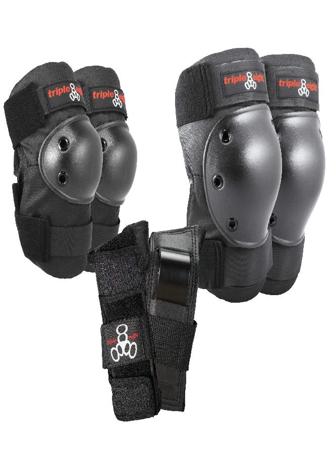 Triple Eight Saver Series Pad Set with Kneesavers, Elbowsavers and Wristsavers, Medium, Black (604352 60014)