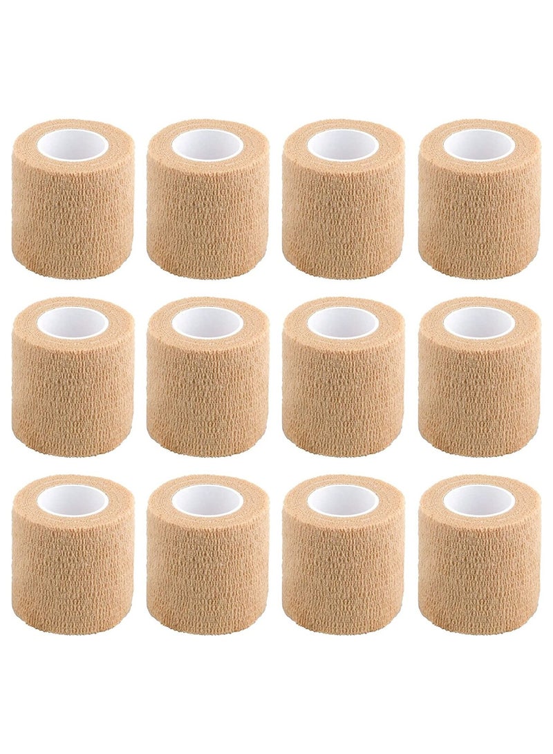 12-Piece Self Adherent Elastic Bandage Breathable Wrap Tape