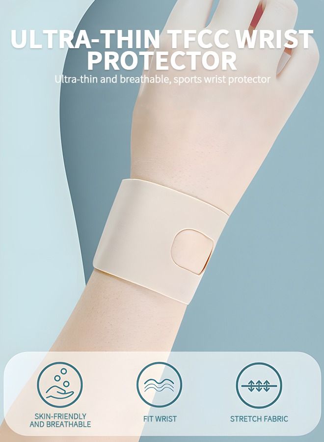 2 Pcs Wrist Brace for TFCC Tears, Adjustable Support Ultra Thin Compression Wrist Wraps, Ergonomic Hand Wrist Wraps Compression Strap for Working Out Sport Weightlifting
