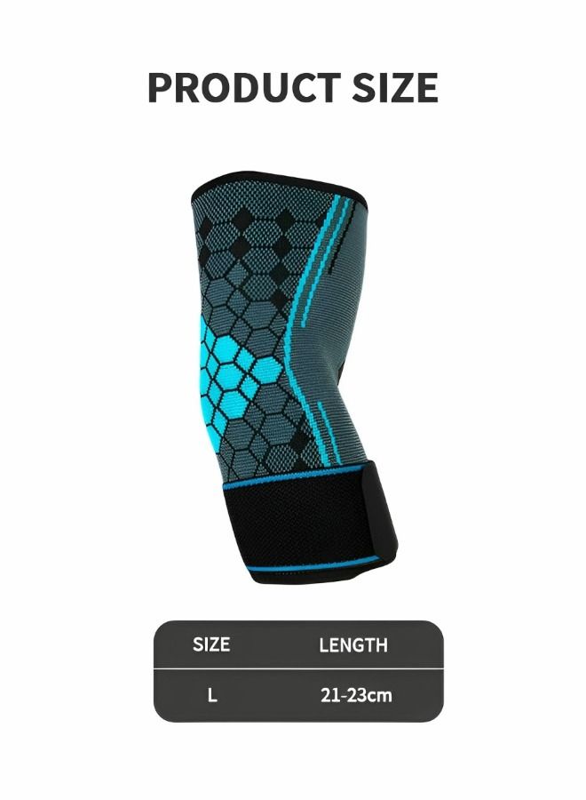 1 Pair Elbow Brace with Strap, Elbow Compression Sleeve, With Adjustable Strap for Weightlifting, Arthritis, Workouts, Reduce Joint Pain During Fitness Activity (Large)