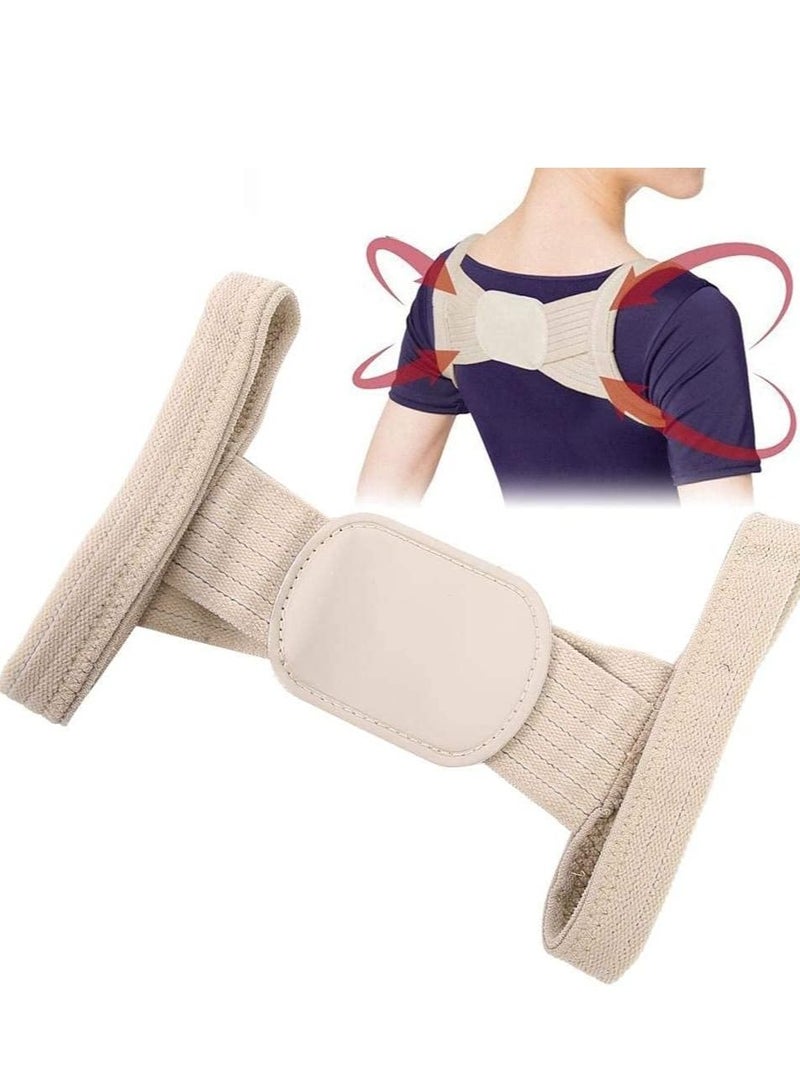 Posture Corrector, 2 Pcs Correction Belt Back Spine Support Adjustable Upper Brace for Clavicle and Providing Pain Relief Women Men, Breathable(L)