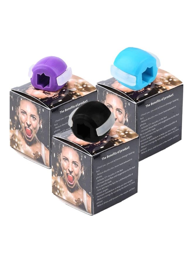 3-Piece Jaw Exerciser Device Facial Chew Muscle Training Fitness Ball