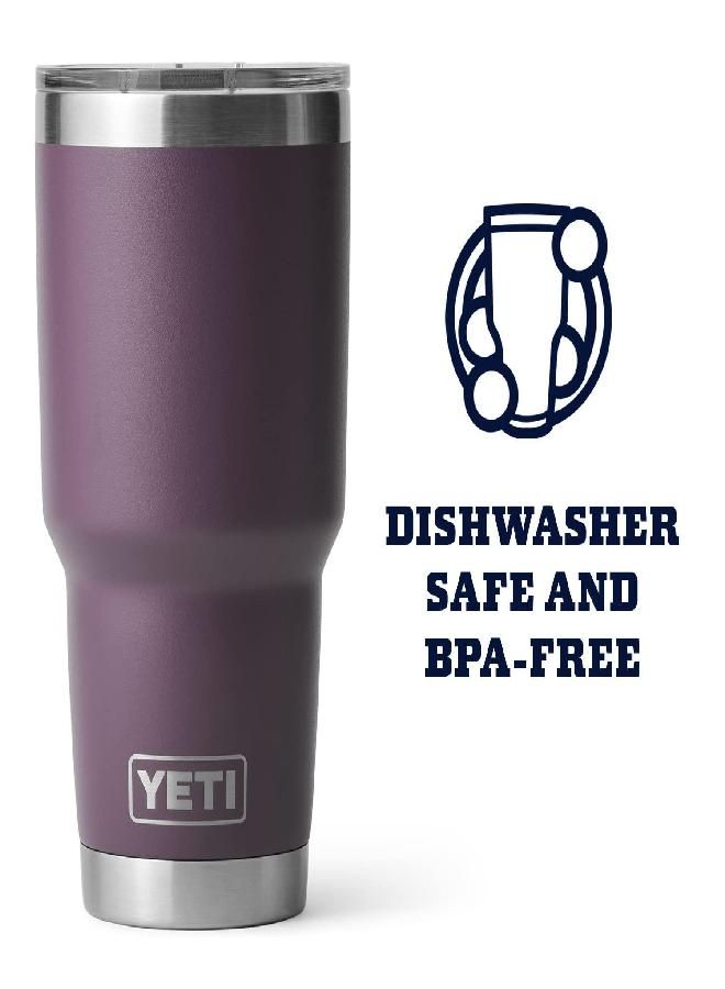 Rambler 30 Oz Tumbler, Stainless Steel, Vacuum Insulated With Magslider Lid, Nordic Purple