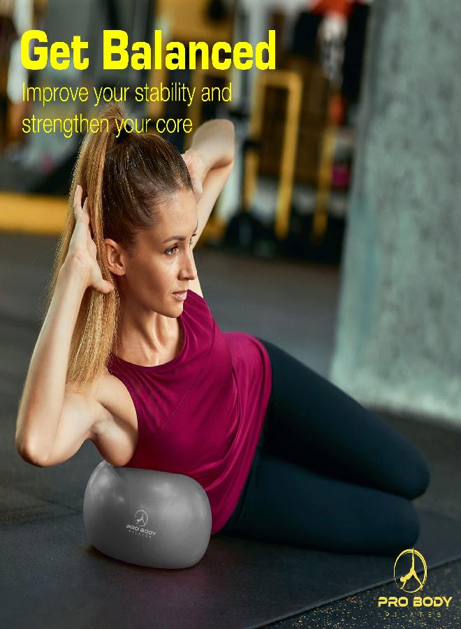 Pilates Ball Small Exercise Ball, 9 Inch Bender Ball, Mini Soft Yoga Ball, Workout Ball For Stability, Barre, Fitness, Ab, Core, Physio And Physical Therapy Ball At Home Gym & Office (Silver)