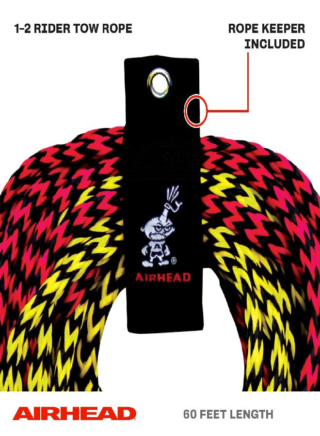 2 Section Tow Rope For 1-2 Rider Towable Tubes, 60-Feet