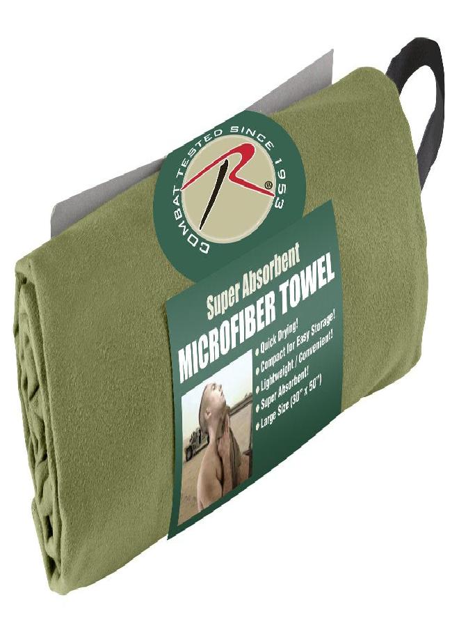Microfiber Towel, Olive Drab, 30