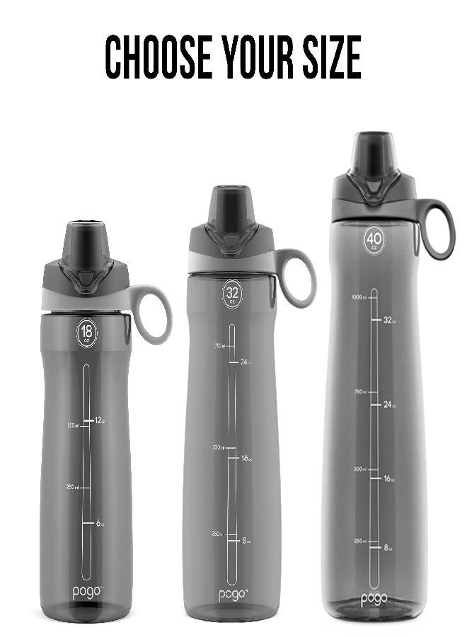 Bpa-Free Tritan Plastic Water Bottle With Chug Lid, 32 Oz, Grey