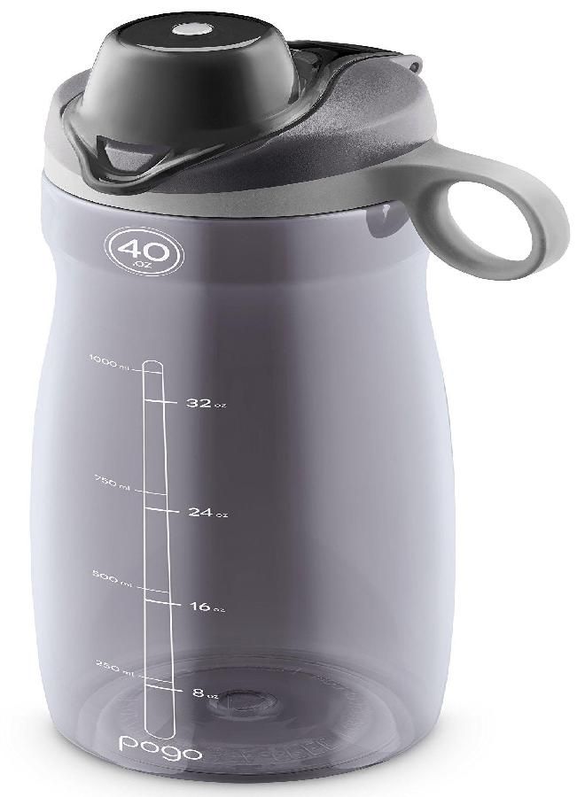 Bpa-Free Tritan Plastic Water Bottle With Chug Lid, 32 Oz, Grey