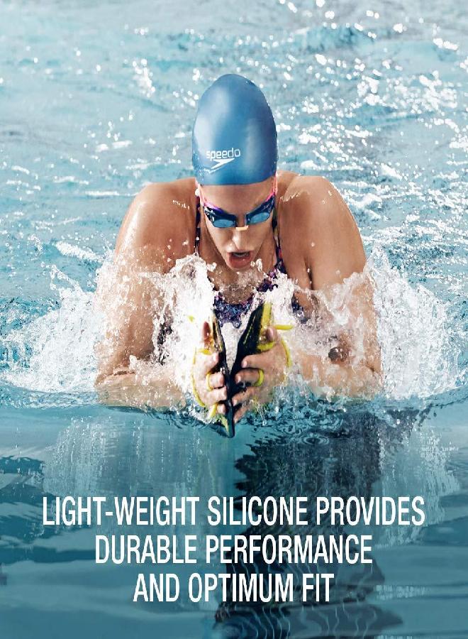 Unisex-Adult Swim Cap Silicone Long Hair White, One Size