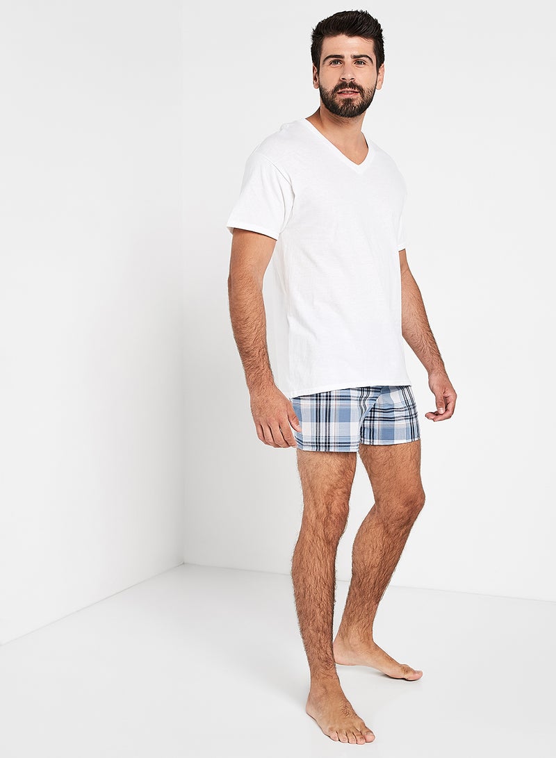 3-Piece Cotton Short Sleeves Undershirt White