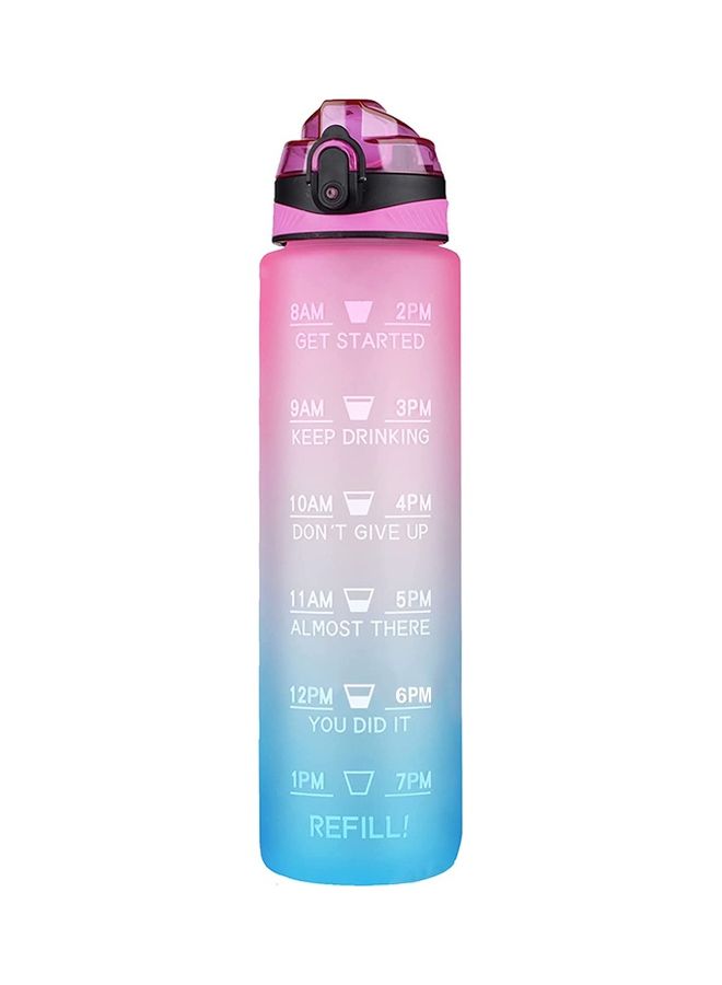 Water Bottle 1L With Time Marker Straw Strainer