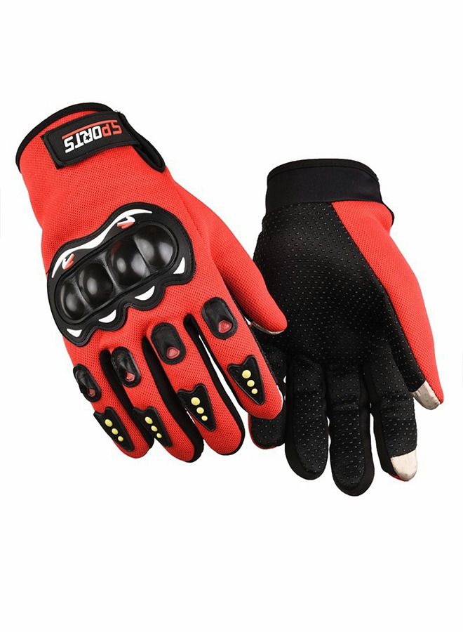 Ventilated Weight Lifting Gym Workout Full Finger Gloves with Wrist Wrap Support for Men & Women, Complete Palm Protection, for Weightlifting, Training, Fitness, Hanging, Pull Ups-Red